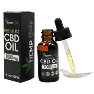 Hemp Baby Organic Hemp CBD Oil with 1000mg Full Spectrum Cannabidiol / 30ml Bottle