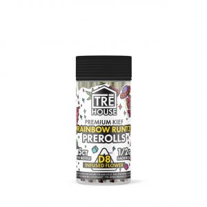 TRE House Premium Kief Infused Delta 8 Rainbow Runtz Flower PreRolls – 5ct Jar