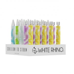 White Rhino Chillum To Straw Quartz Glow in the Dark – Assorted Colors 25CT Display