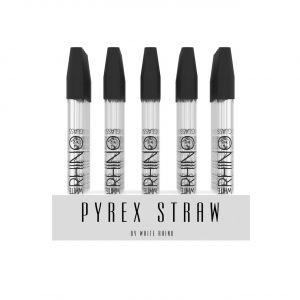 White Rhino Pyrex Dab Straw w/ Silicone Cap – 25CT Display