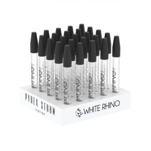 White Rhino Pyrex V2 Dab Straw w/ Silicone Cap – 25CT Display